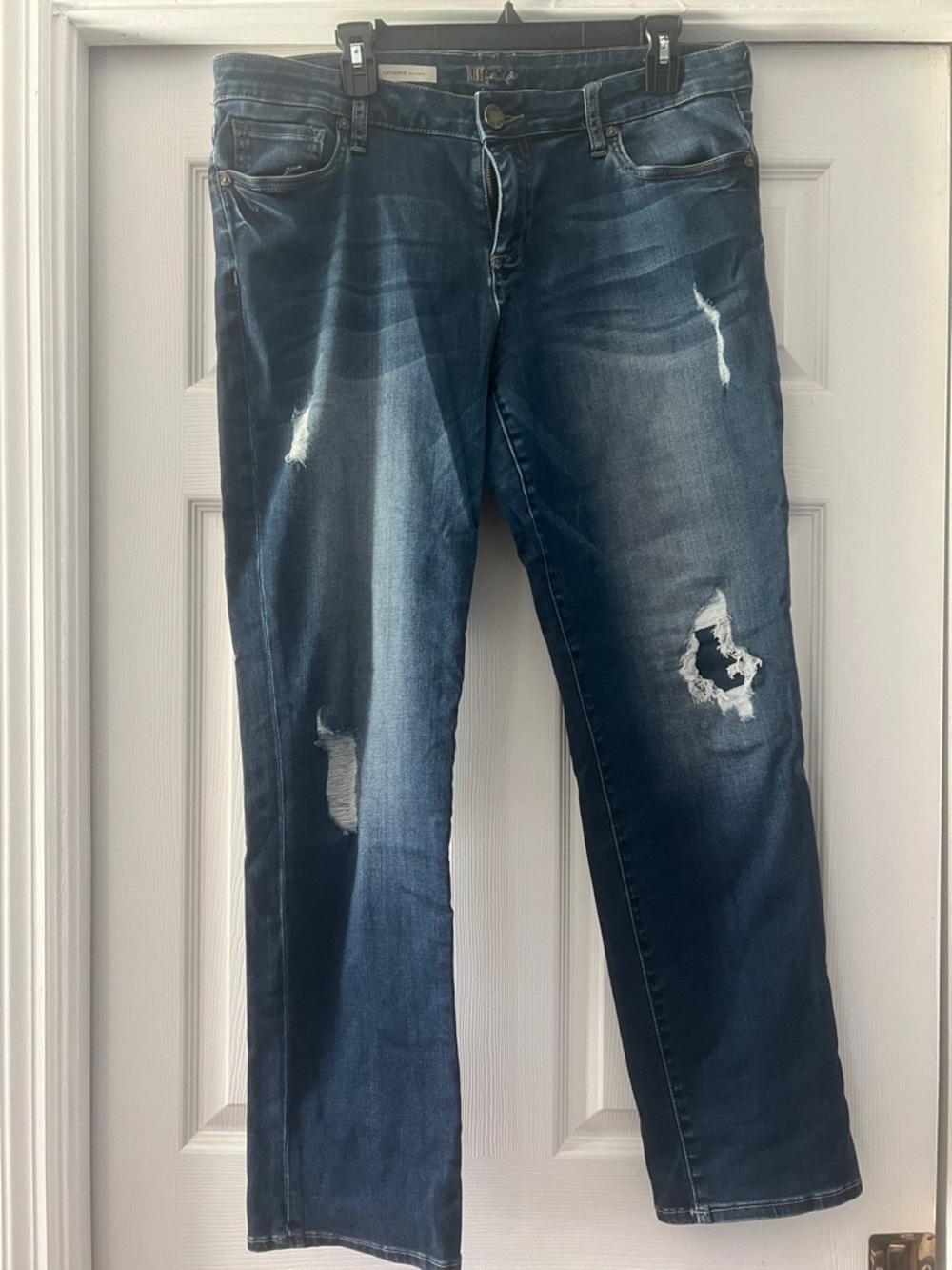 Women’s Distressed Dark Blue Jeans